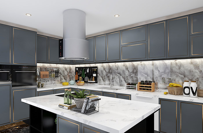 Modern island range shop hood