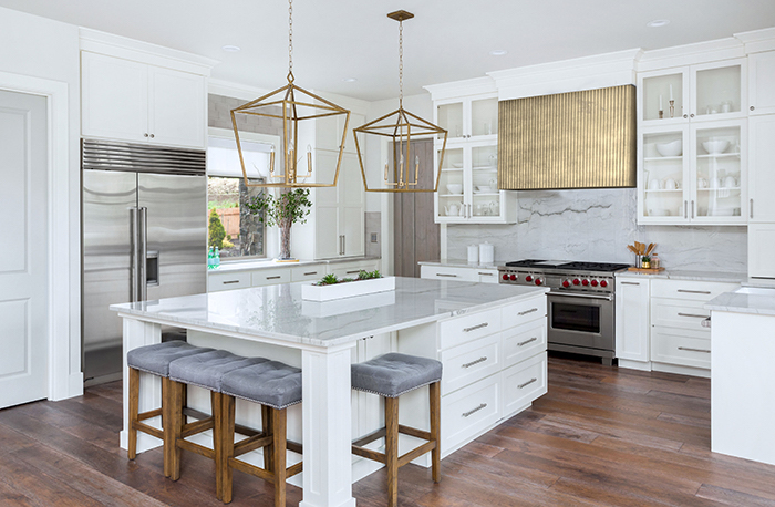 la bastille range hood in kitchen