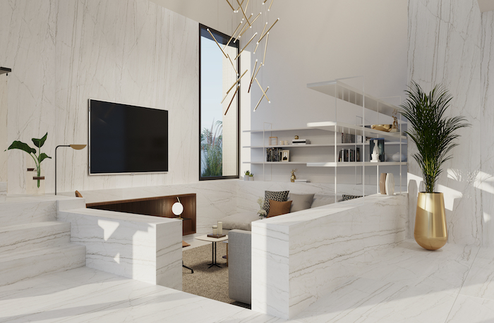 conversation pit in living room