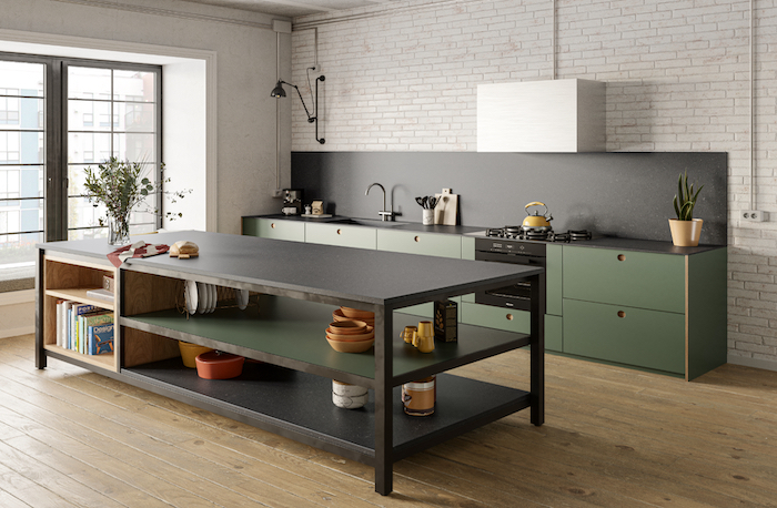 modern open kitchen in loft